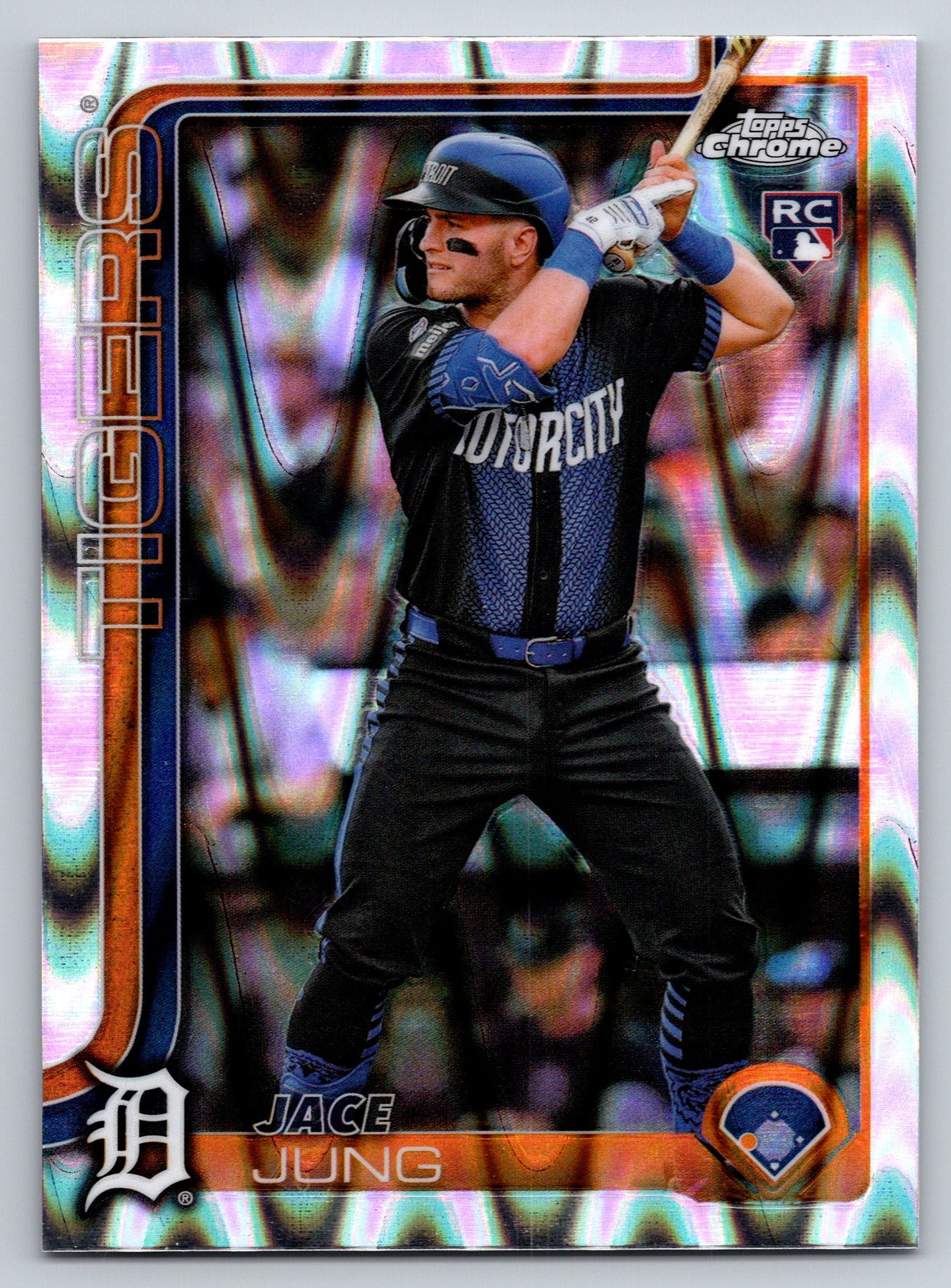 2025 Topps Chrome #225 Jace Jung RayWave Refractors