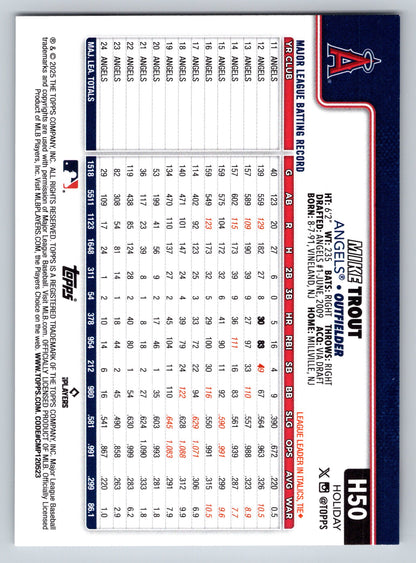 2025 Topps Holiday #H50b Mike Trout