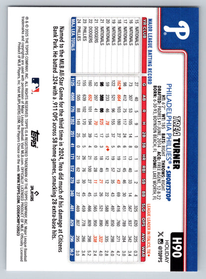 2025 Topps Holiday #H90b Trea Turner