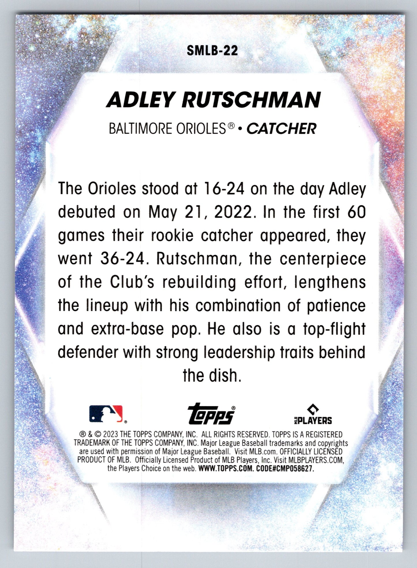 2023 Topps #SMLB-22 Adley Rutschman Stars of MLB