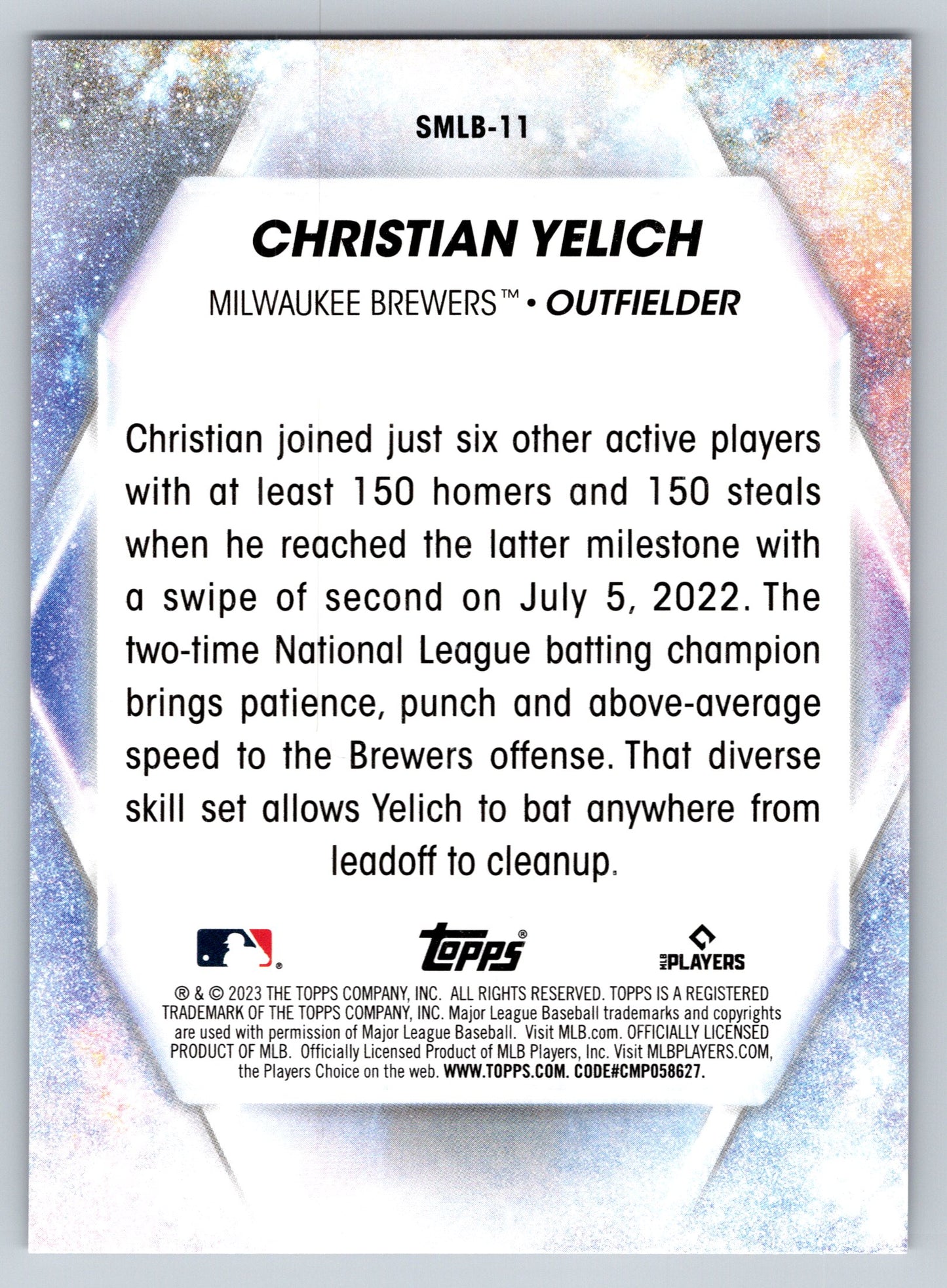 2023 Topps #SMLB-11 Christian Yelich Stars of MLB