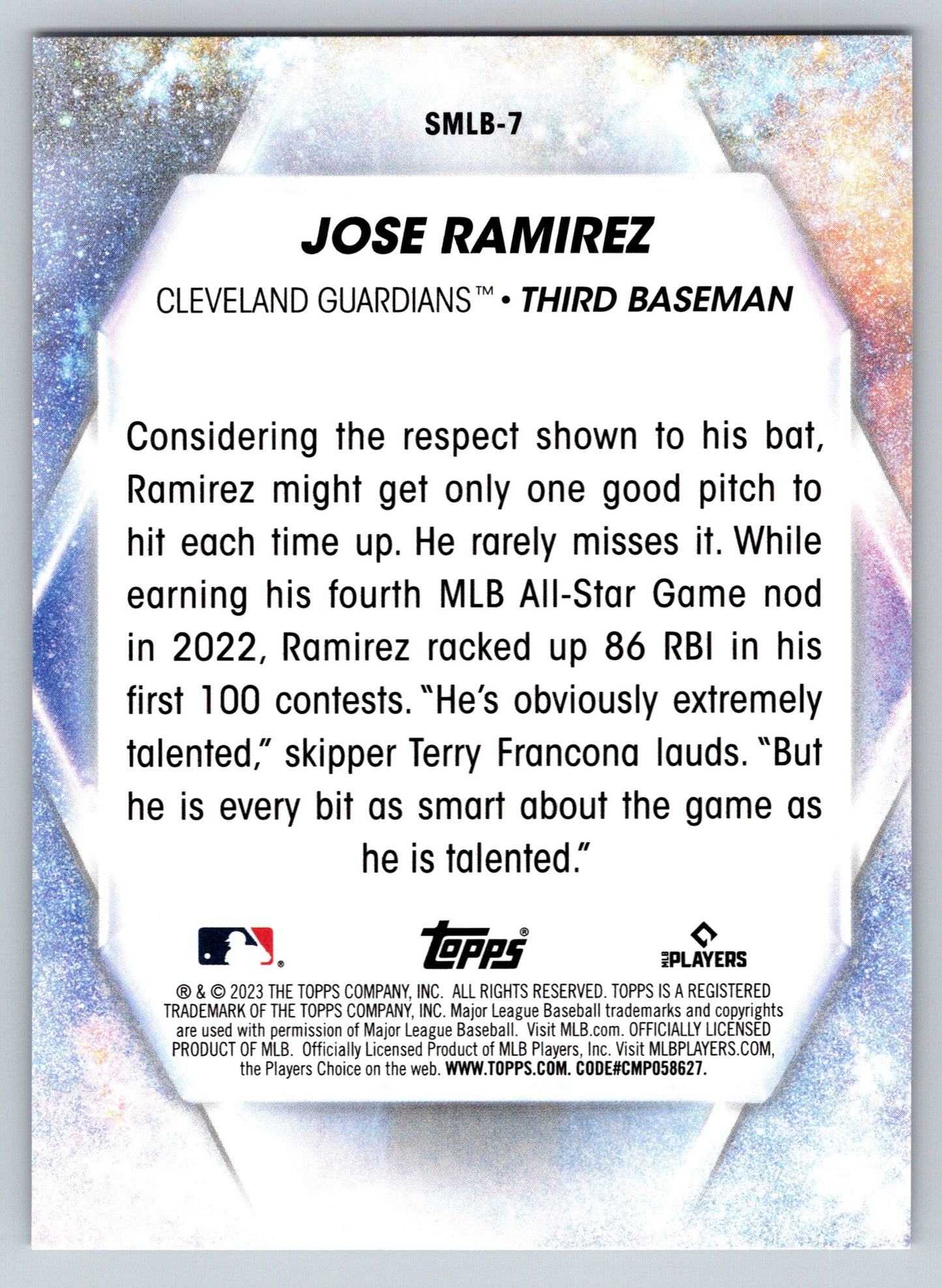 2023 Topps #SMLB-7 José Ramírez Stars of MLB