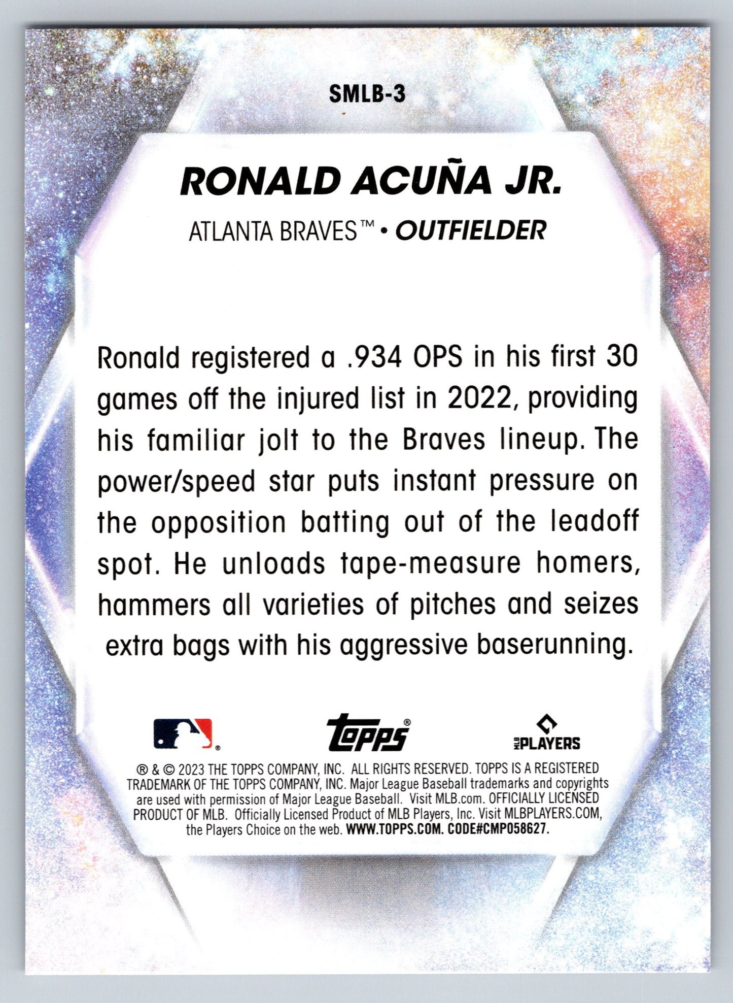 2023 Topps #SMLB-3 Ronald Acuña Jr. Stars of MLB