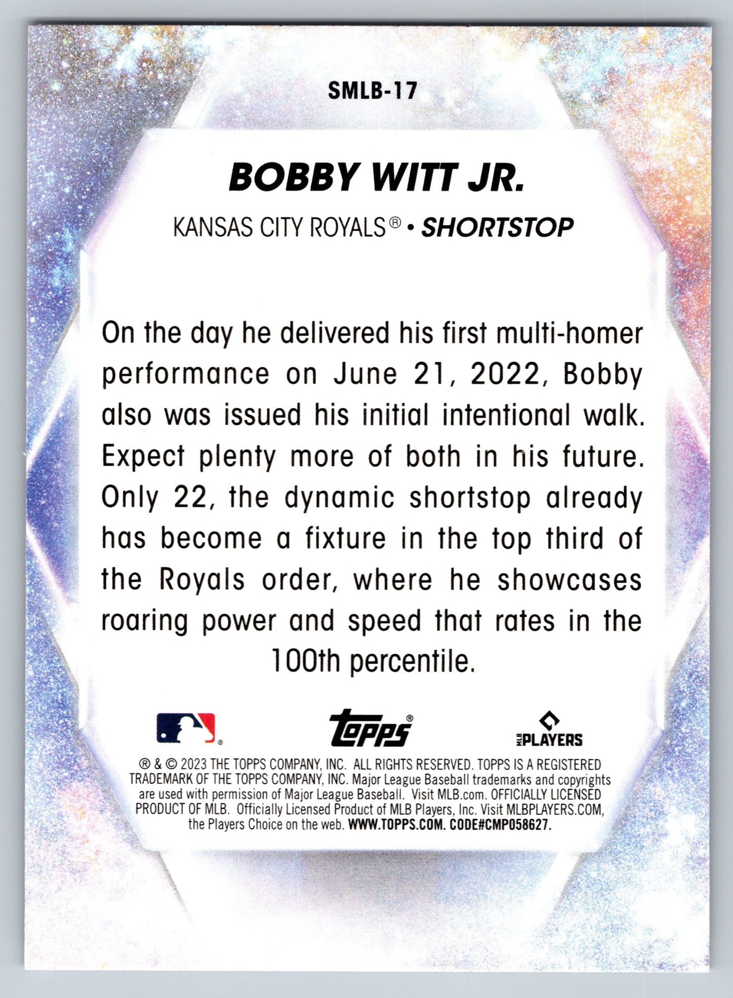 2023 Topps #SMLB-17 Bobby Witt Jr. Stars of MLB