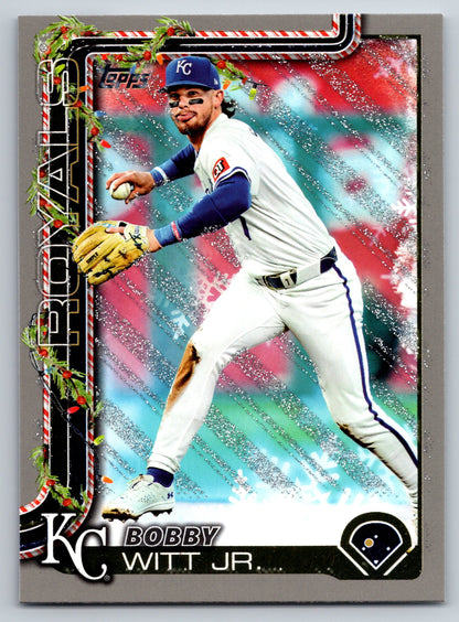 2025 Topps Holiday #H100 Bobby Witt Jr. Silver Glitter Holiday