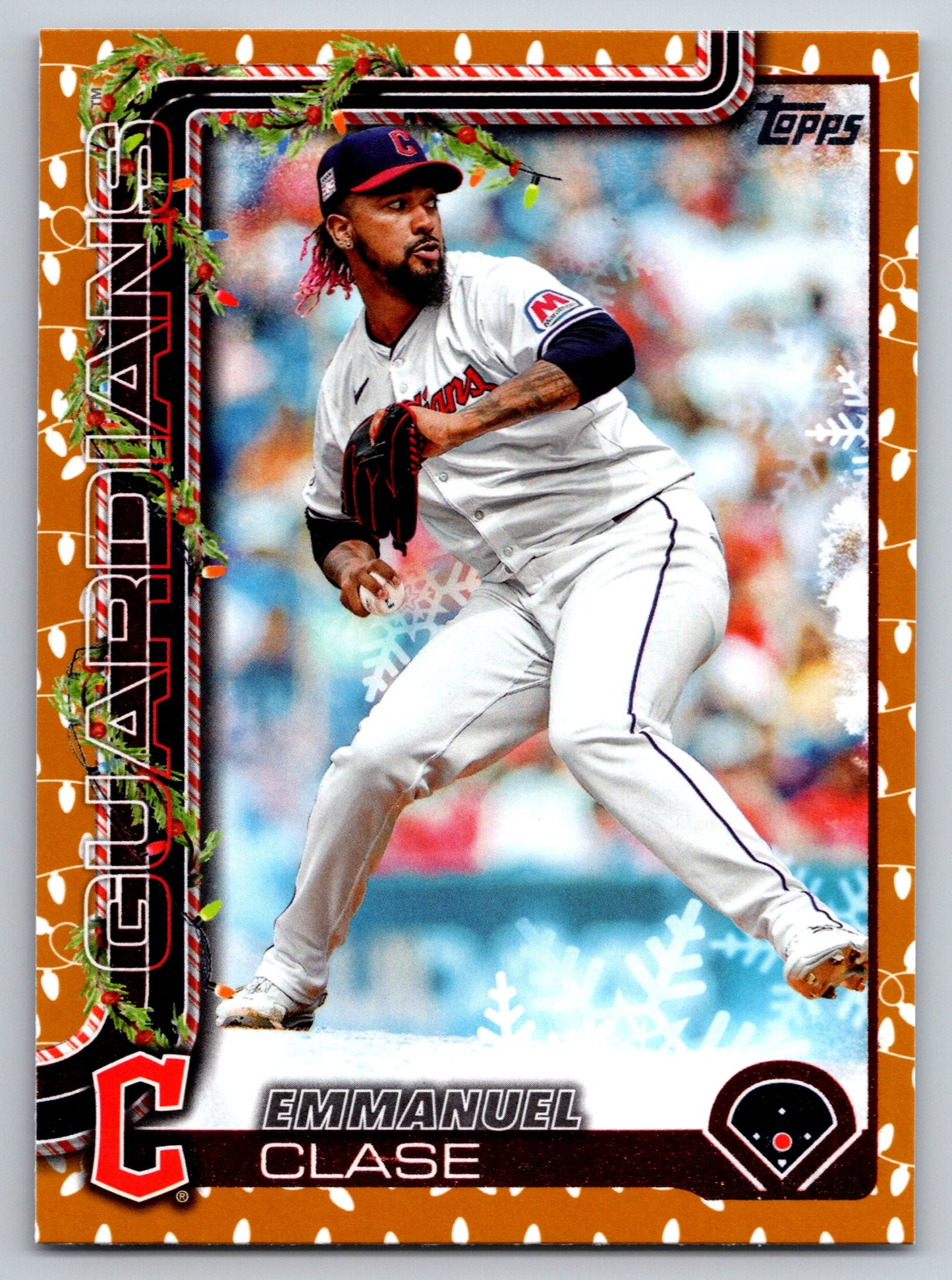 2025 Topps Holiday #H96 Emmanuel Clase Gold Holiday Lights