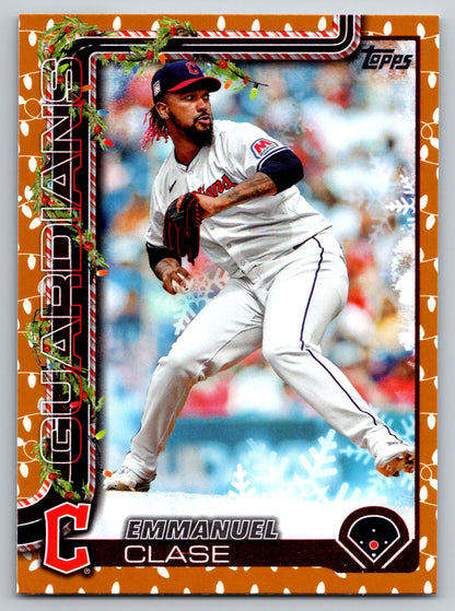 2025 Topps Holiday #H96 Emmanuel Clase Gold Holiday Lights