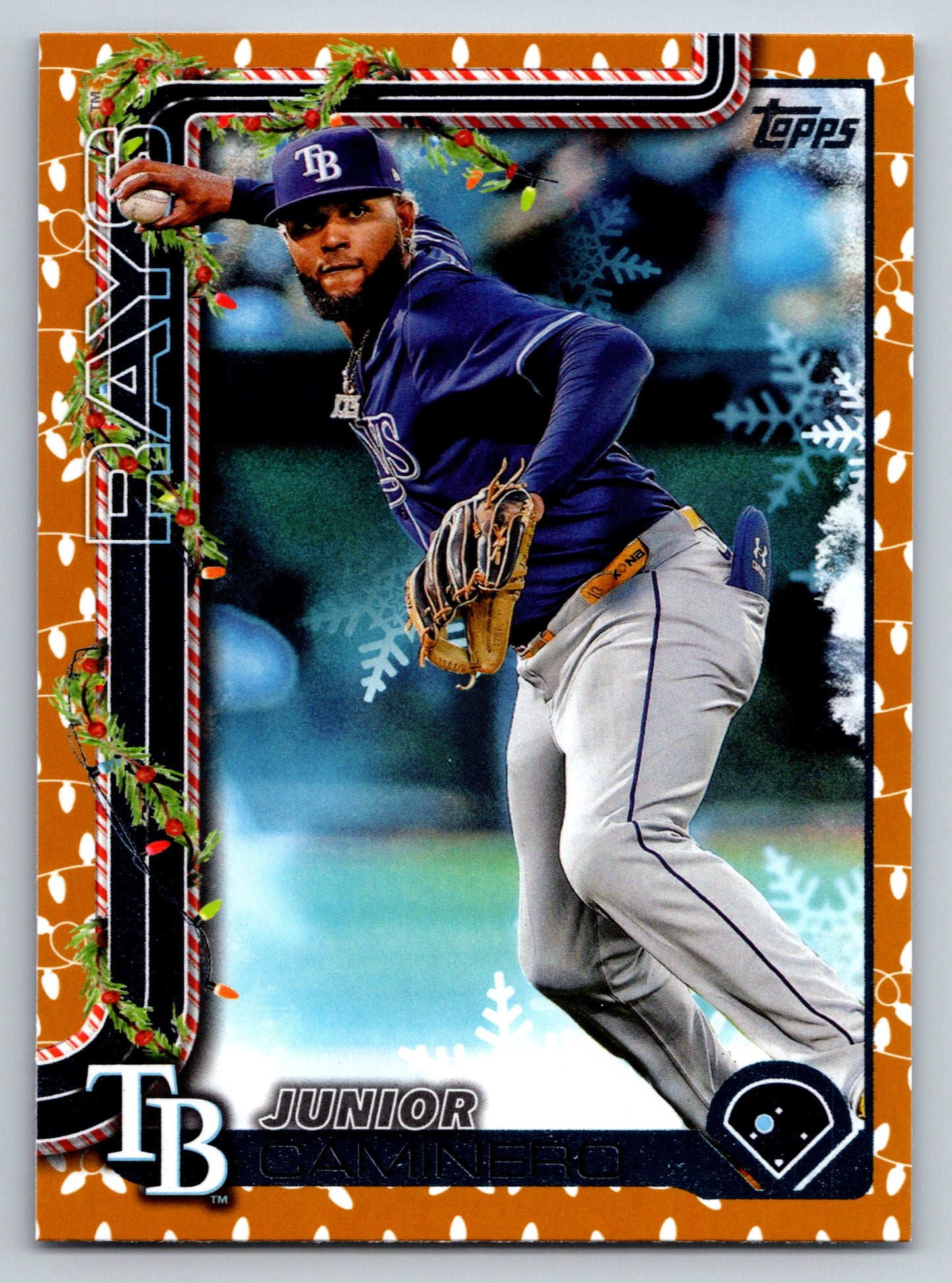 2025 Topps Holiday #H3 Junior Caminero Gold Holiday Lights
