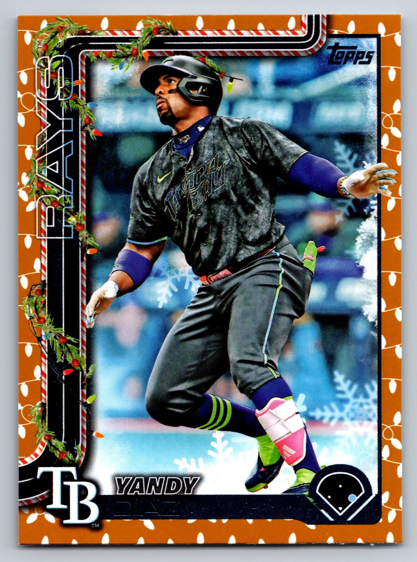 2025 Topps Holiday #H20 Yandy Díaz Gold Holiday Lights
