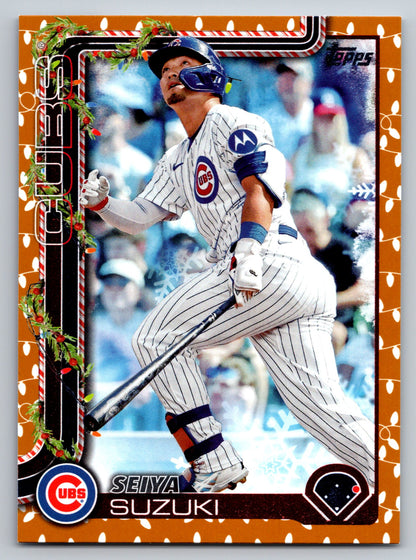 2025 Topps Holiday #H89 Seiya Suzuki Gold Holiday Lights