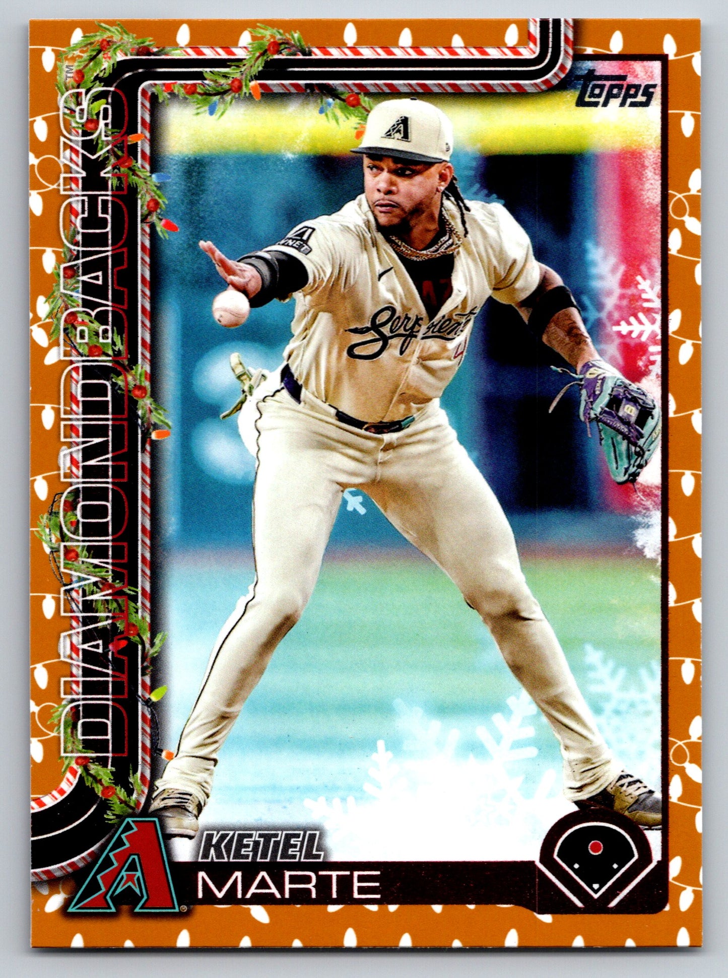 2025 Topps Holiday #H43 Ketel Marte Gold Holiday Lights