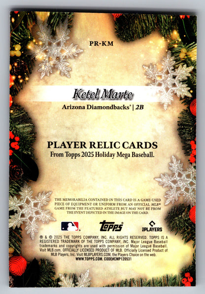 2025 Topps Holiday #PR-KM Ketel Marte Player Relics