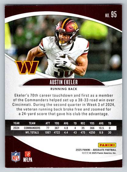 2025 Panini Absolute #95 Austin Ekeler Yellow