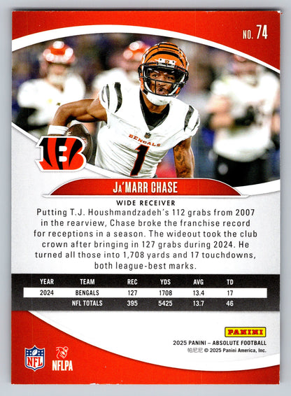 2025 Panini Absolute #74 Ja'Marr Chase Yellow