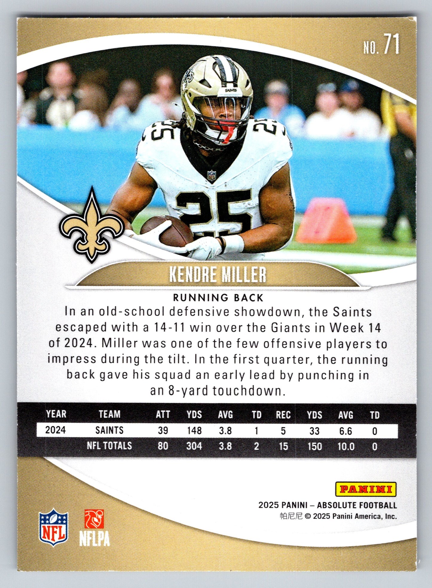 2025 Panini Absolute #71 Kendre Miller Pink