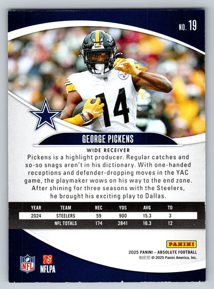 2025 Panini Absolute #19 George Pickens Yellow