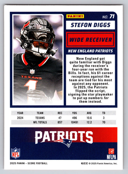 2025 Score #71 Stefon Diggs Orange