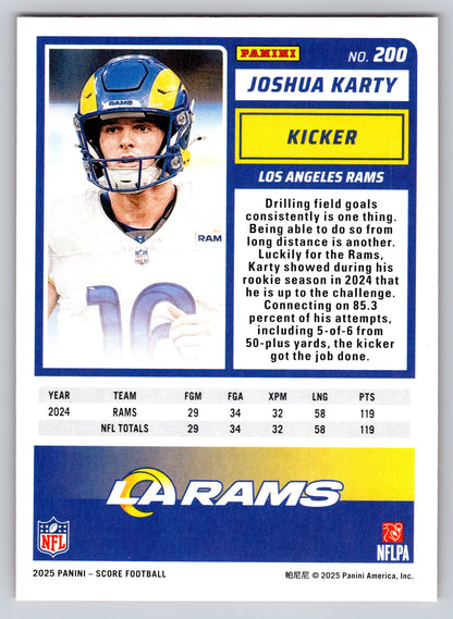 2025 Score #200 Joshua Karty Orange