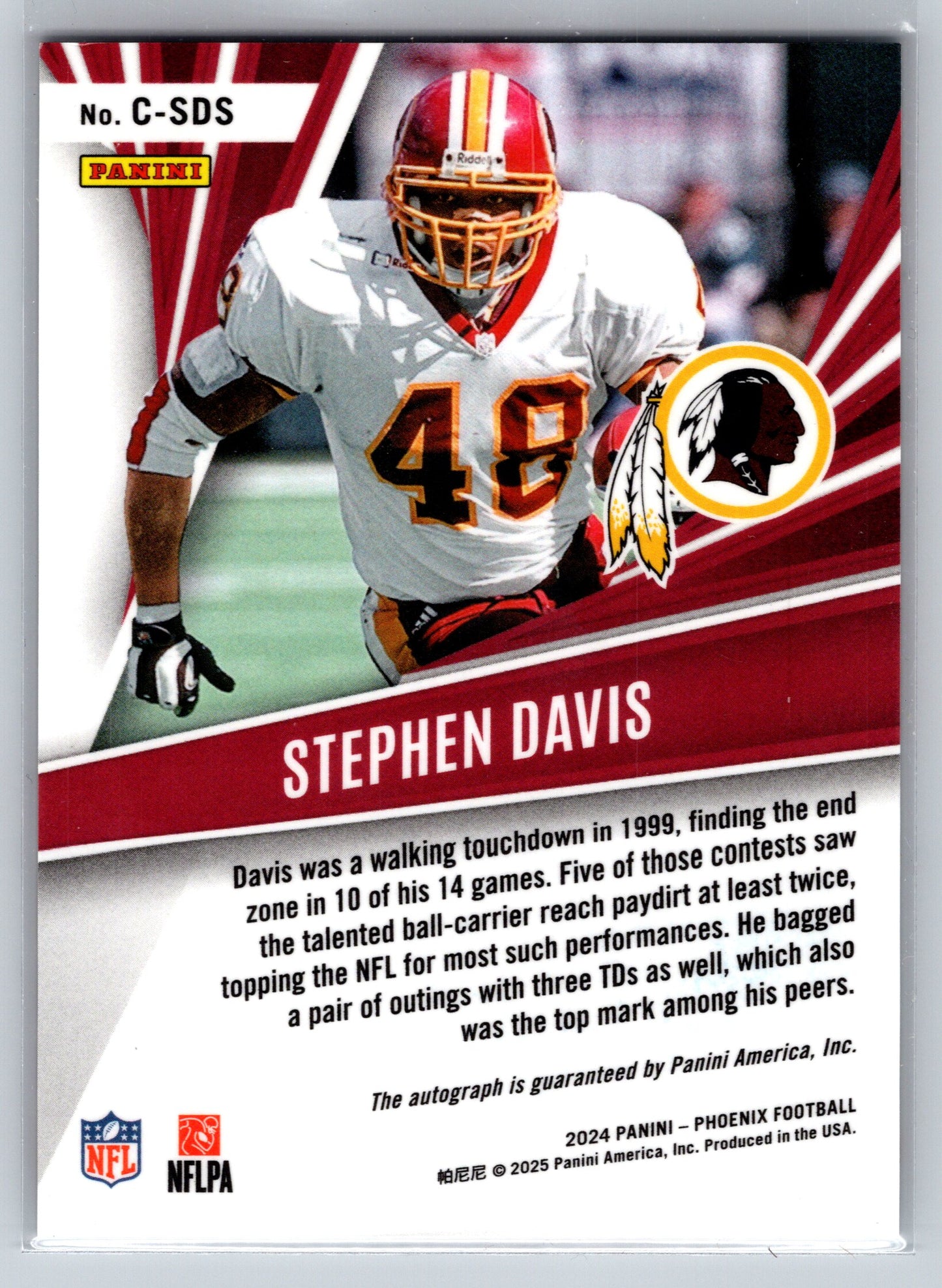2024 Panini Phoenix #C-SDS Stephen Davis Calligraphy