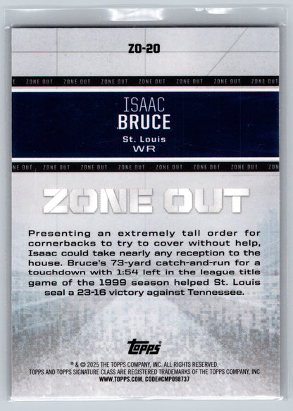 2024 Topps Signature Class #ZO-20 Isaac Bruce Zone Out Green #/150