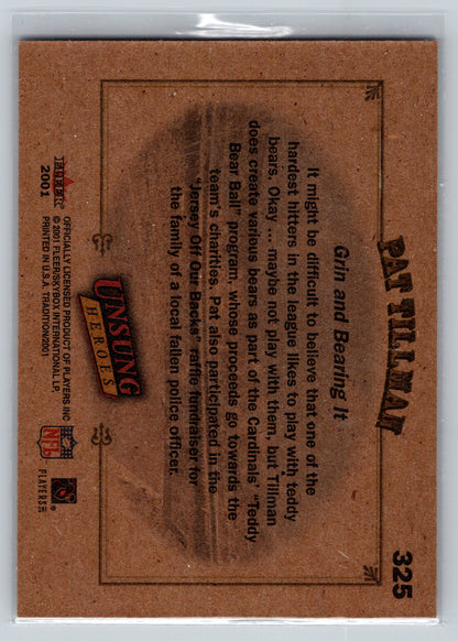2001 Fleer Tradition #325 Pat Tillman