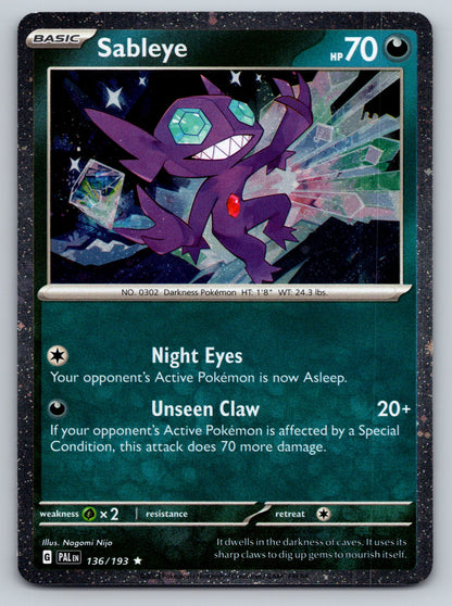 Miscellaneous Cards & Products #136/193 Sableye (Cosmos Holo)