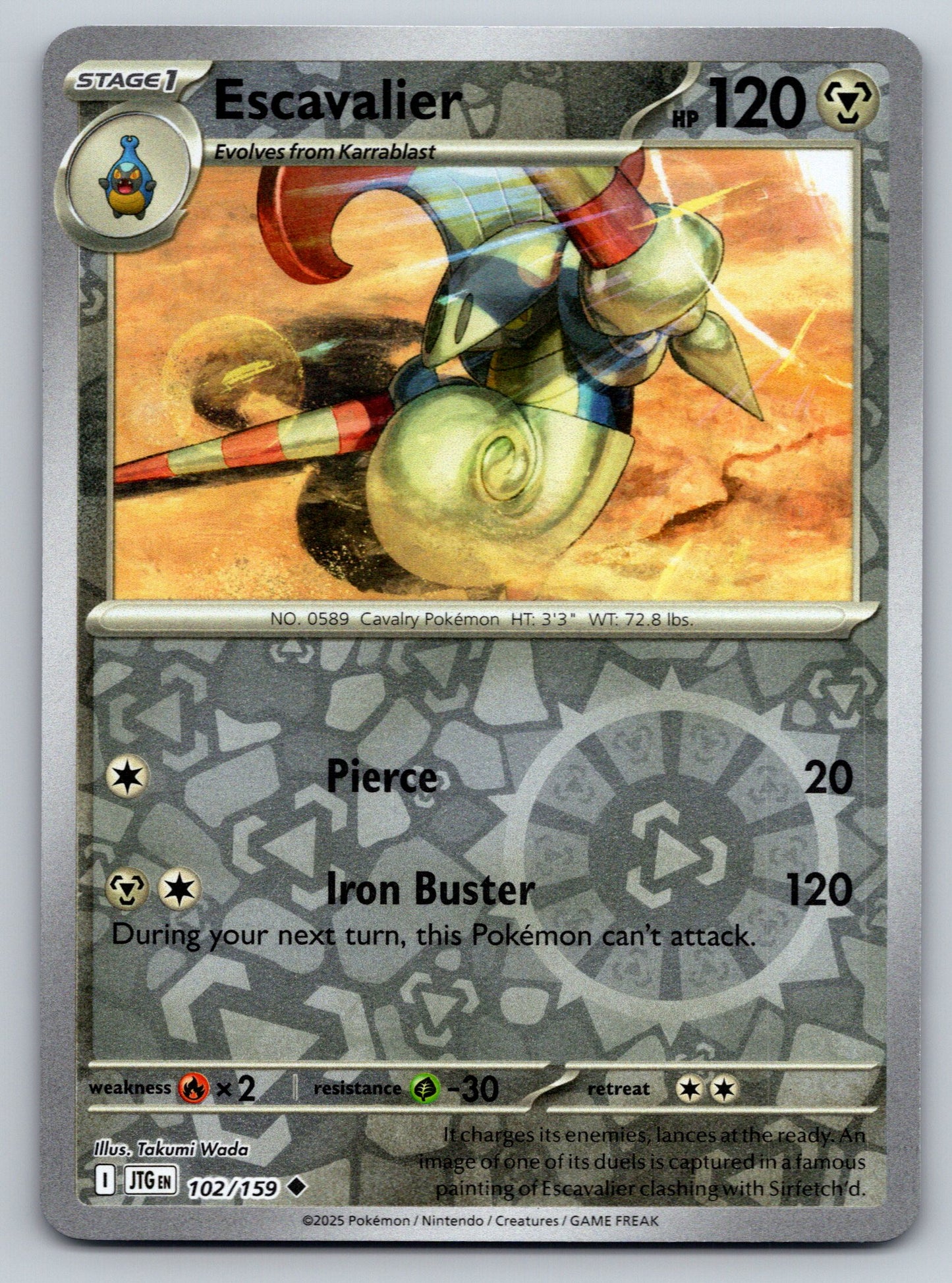SV09: Journey Together #102/159 Escavalier reverse holo