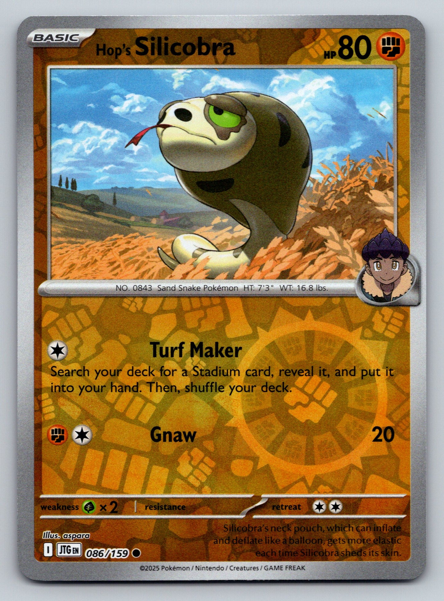 SV09: Journey Together #086/159 Hop's Silicobra Reverse Holo