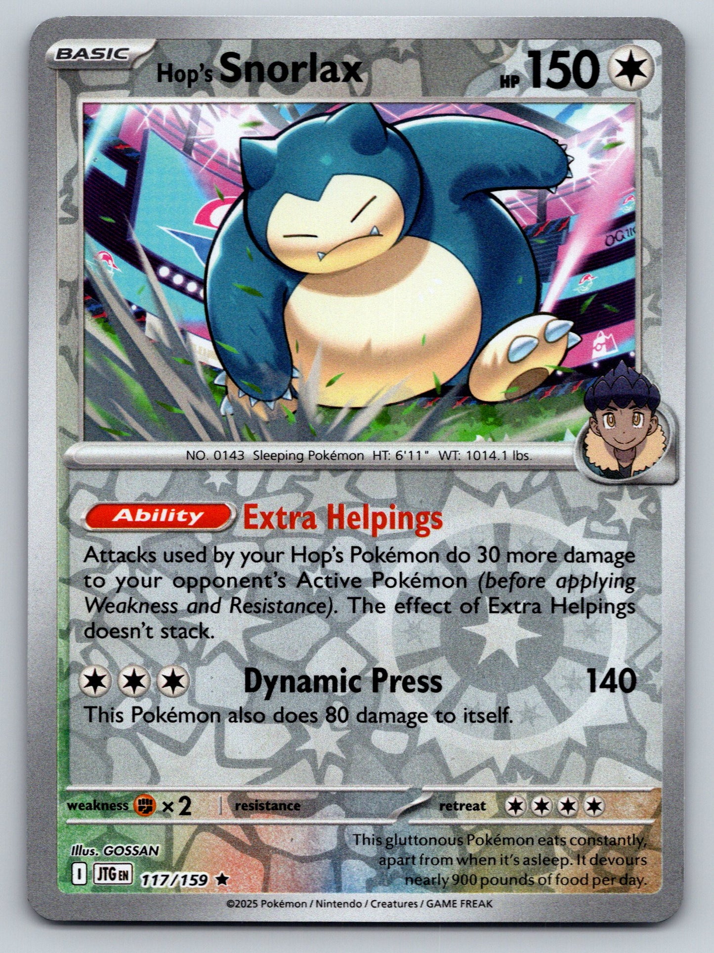 SV09: Journey Together #117/159 Hop's Snorlax Reverse Holo