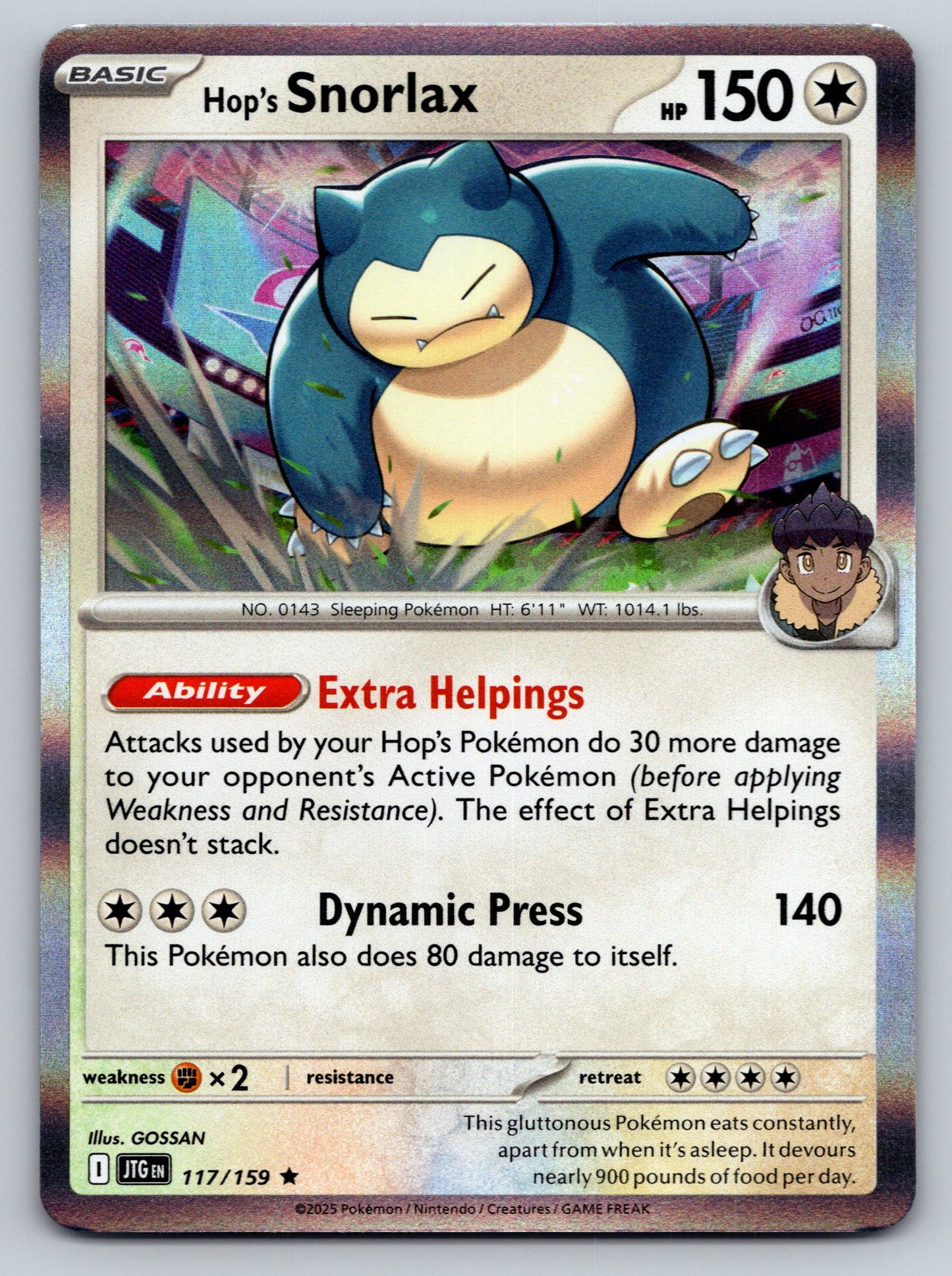 SV09: Journey Together #117/159 Hop's Snorlax holo