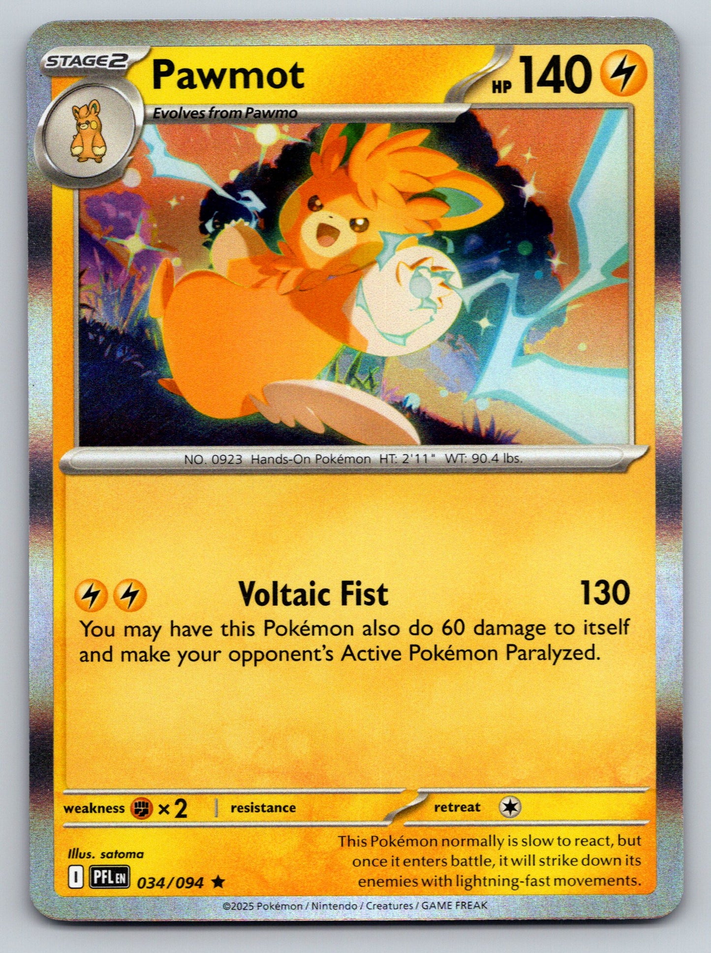 ME02: Phantasmal Flames #034/094 Pawmot holo
