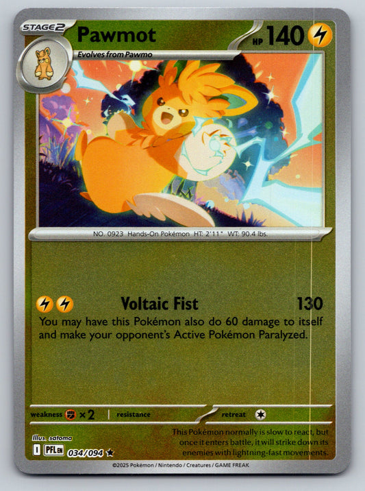 ME02: Phantasmal Flames #034/094 Pawmot Reverse Holo