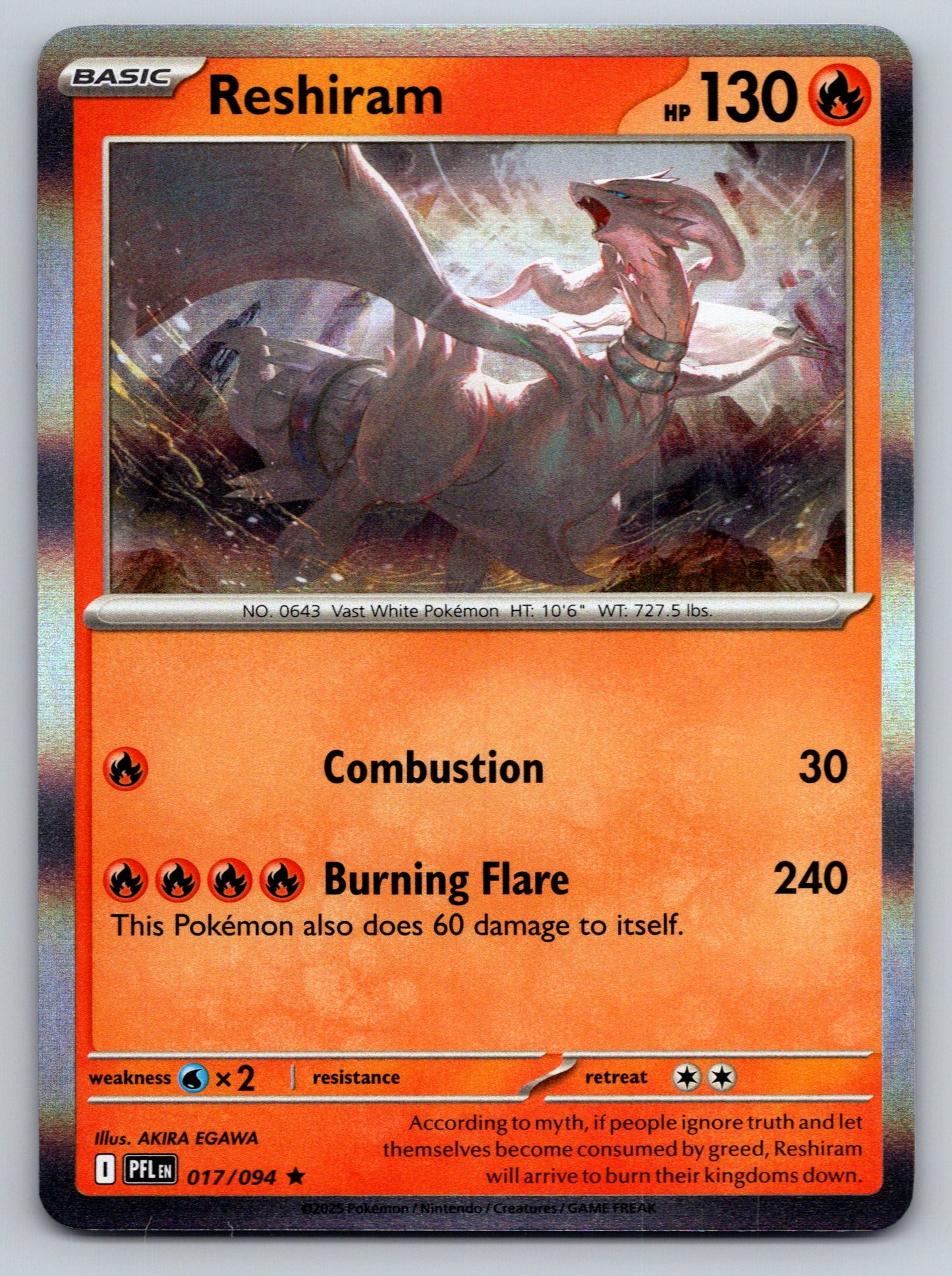 ME02: Phantasmal Flames #017/094 Reshiram holo
