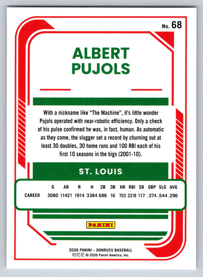 2026 Donruss #68 Albert Pujols