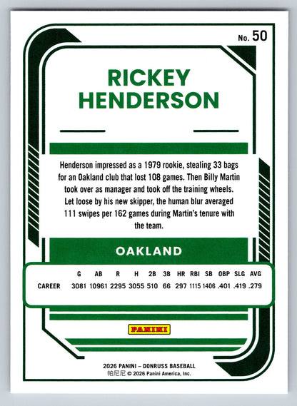 2026 Donruss #50 Rickey Henderson