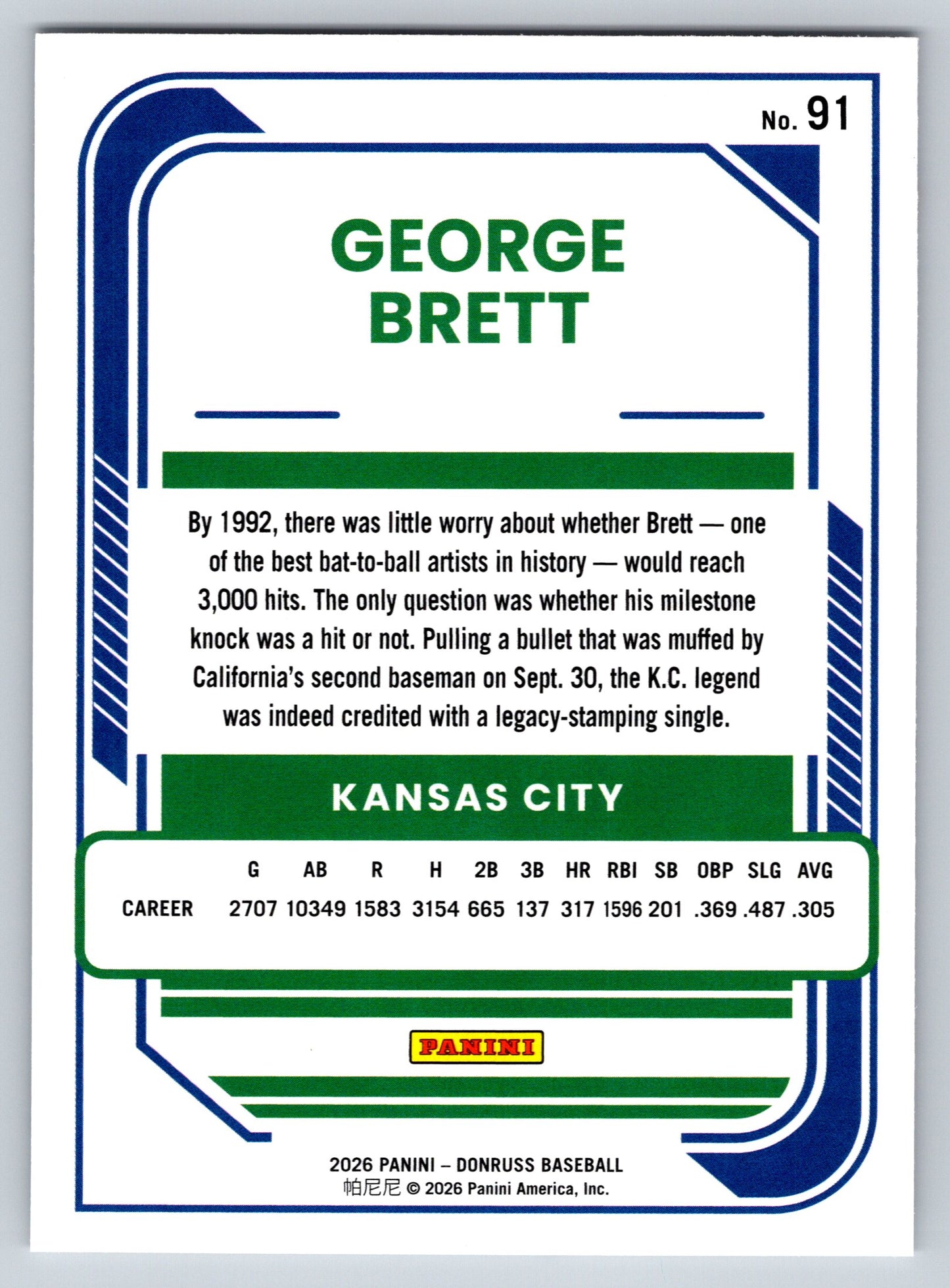 2026 Donruss #91 George Brett
