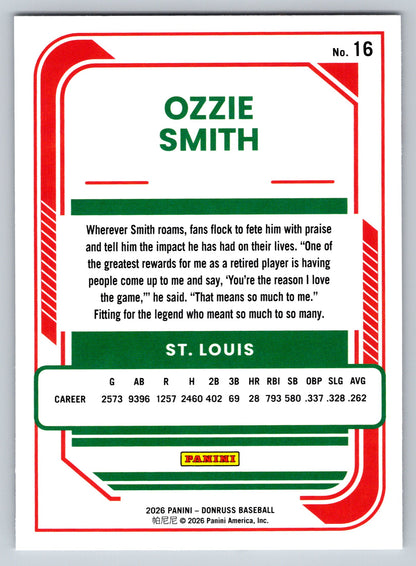 2026 Donruss #16 Ozzie Smith