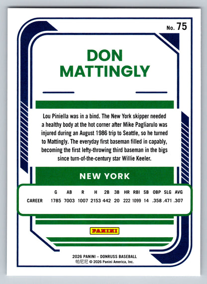 2026 Donruss #75 Don Mattingly