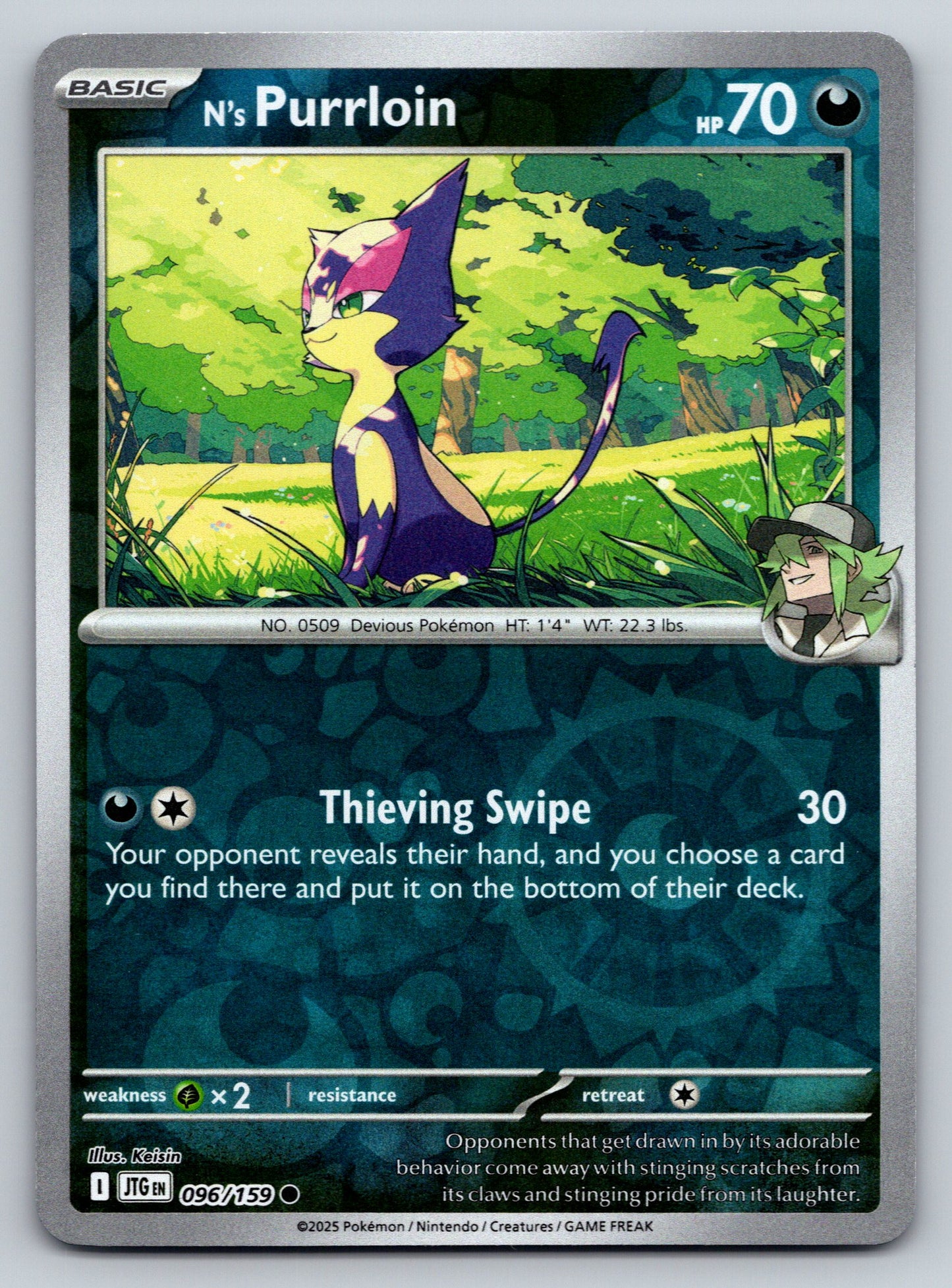 SV09: Journey Together #096/159 N's Purrloin Reverse Holo