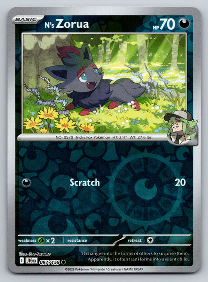 SV09: Journey Together #097/159 N's Zorua Reverse Holo