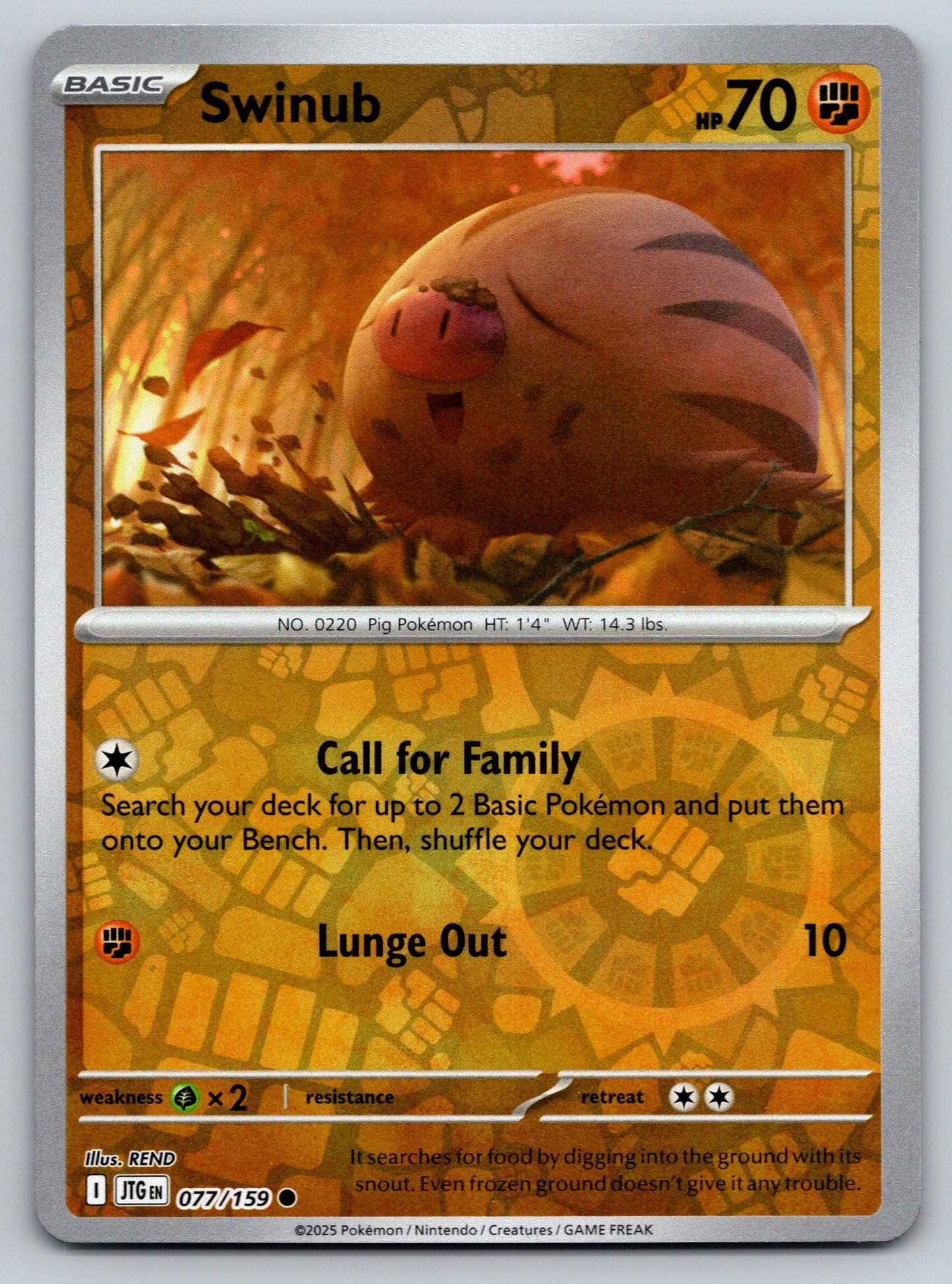 SV09: Journey Together #077/159 Swinub Reverse Holo