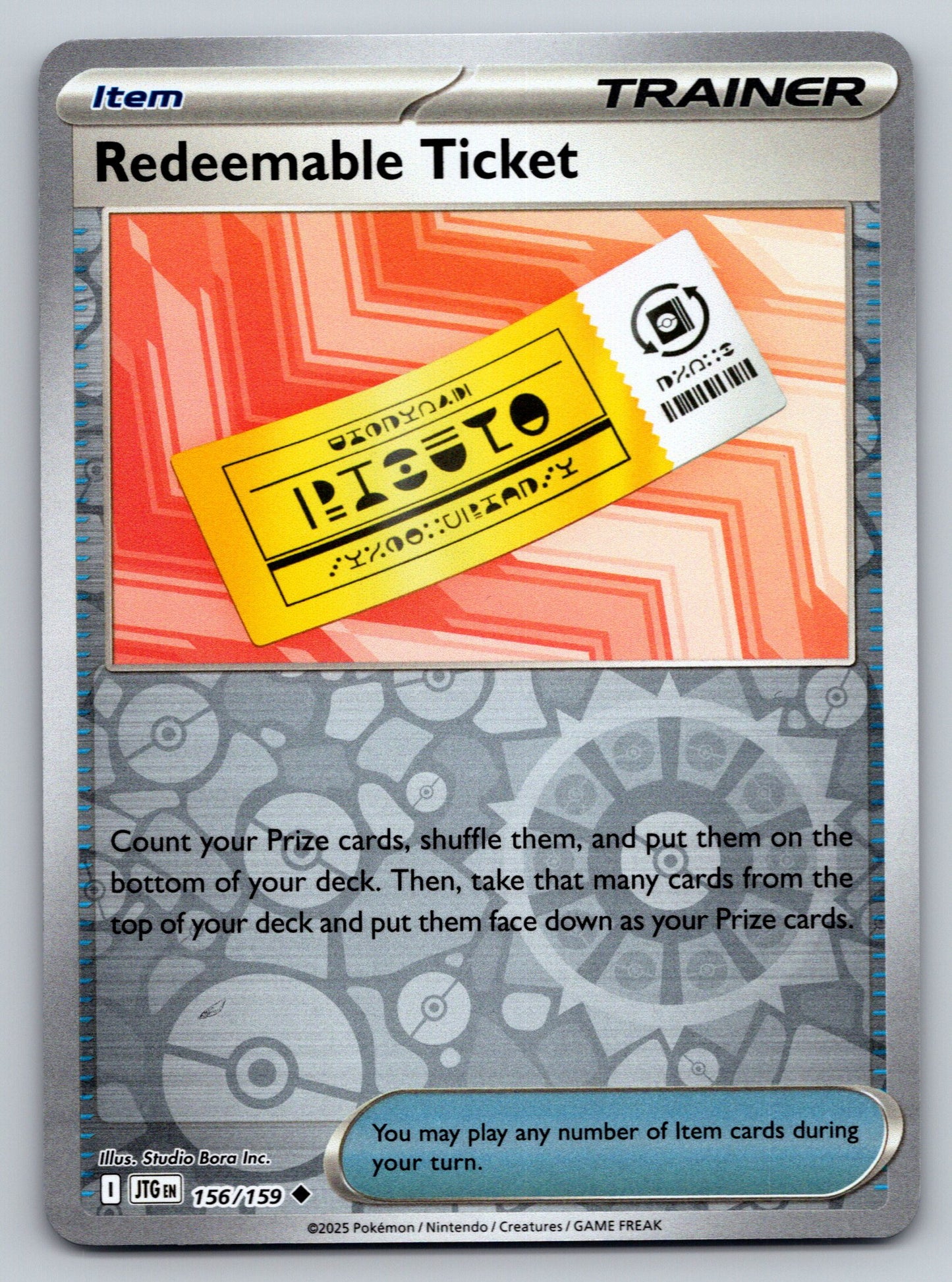 SV09: Journey Together #156/159 Redeemable Ticket Reverse Holo