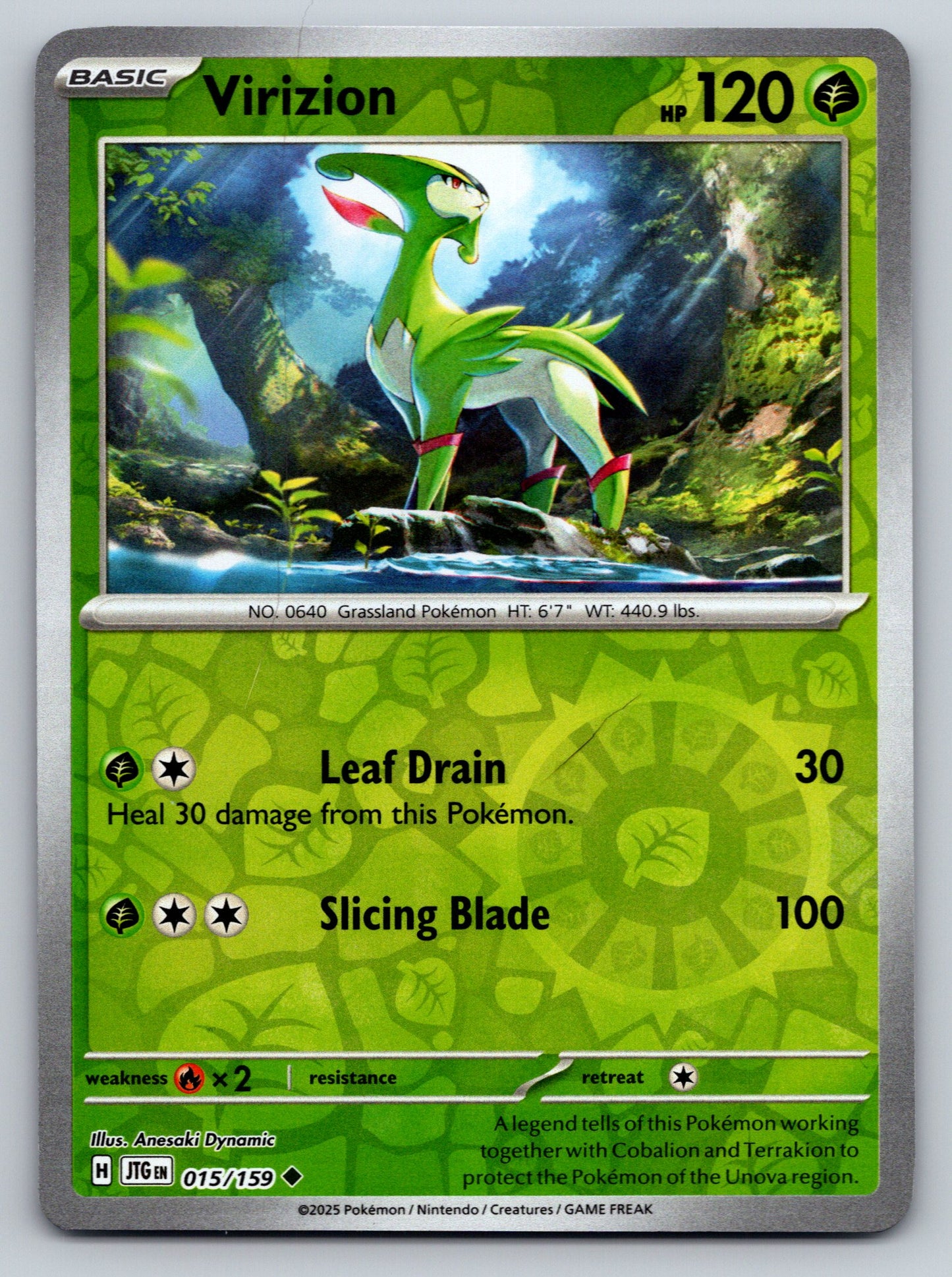SV09: Journey Together #015/159 Virizion Reverse Holo