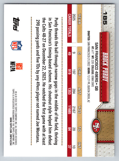 2026 Topps Flagship #185 Brock Purdy