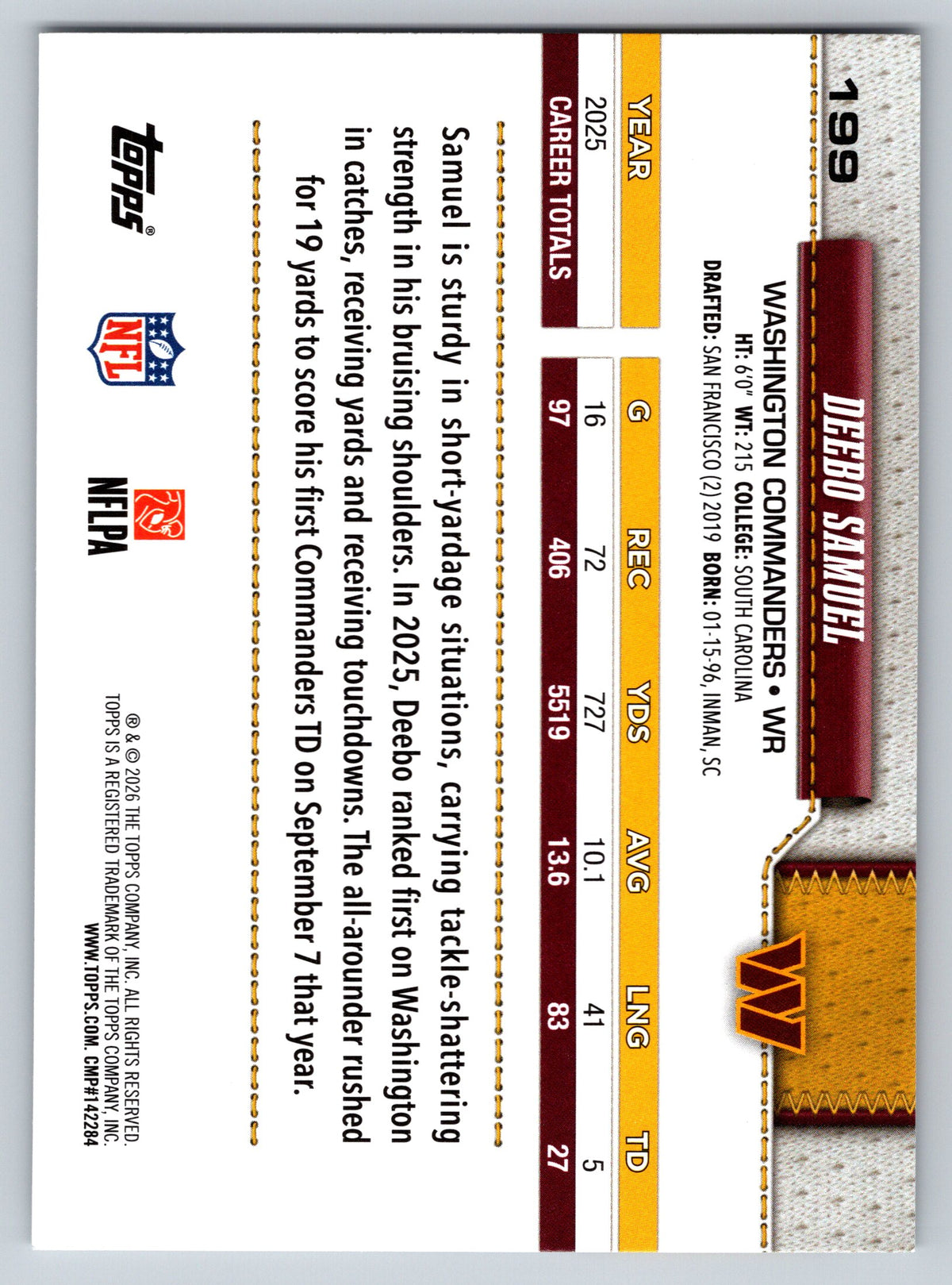 2026 Topps Flagship #199 Deebo Samuel