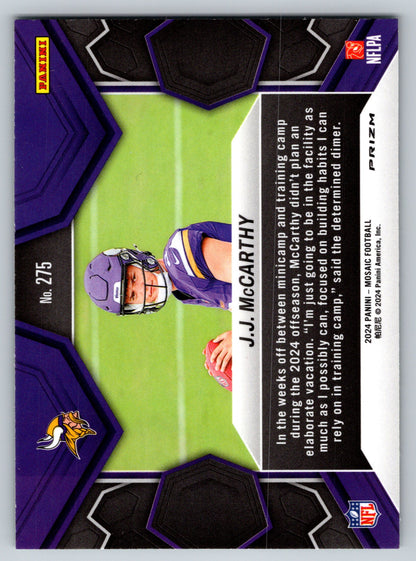 2024 Panini Mosaic #275 J.J. McCarthy Mosaic Green