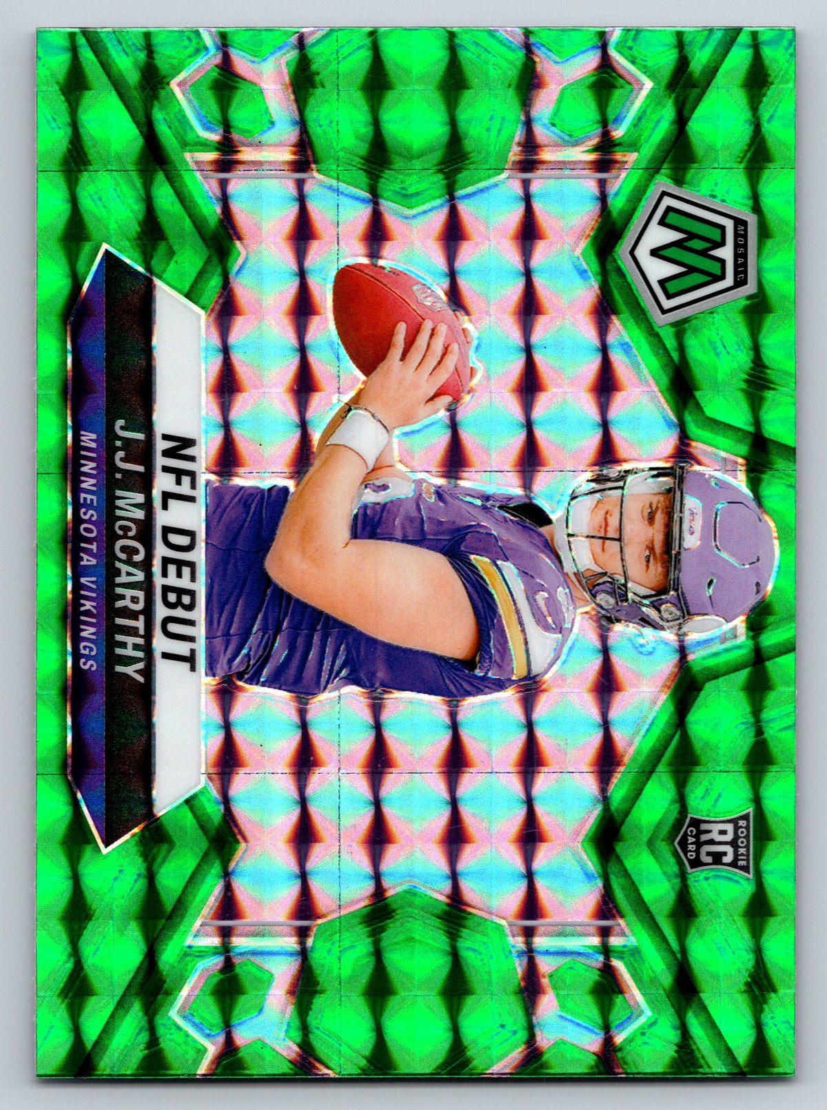 2024 Panini Mosaic #275 J.J. McCarthy Mosaic Green