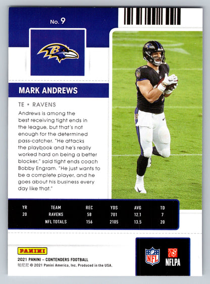 2021 Panini Contenders #9 Mark Andrews
