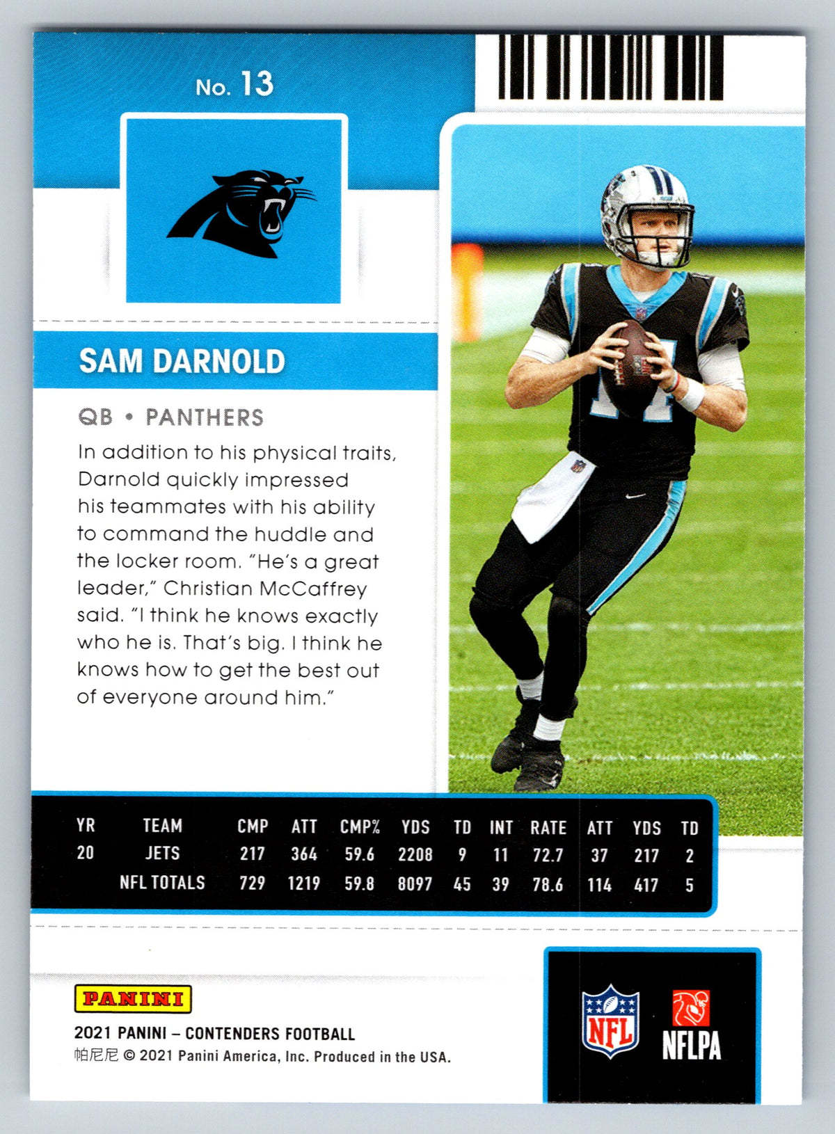 2021 Panini Contenders #13 Sam Darnold