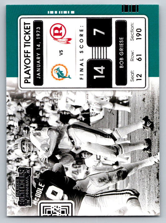 2021 Panini Contenders #PLT-BGR Bob Griese Playoff Tickets